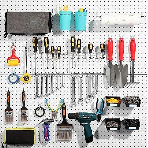FRIMOONY 131-Piece Pegboard Hooks and Bins Set with Peg Locks | Organize Tools, Garage, Kitchen thumbnail 7