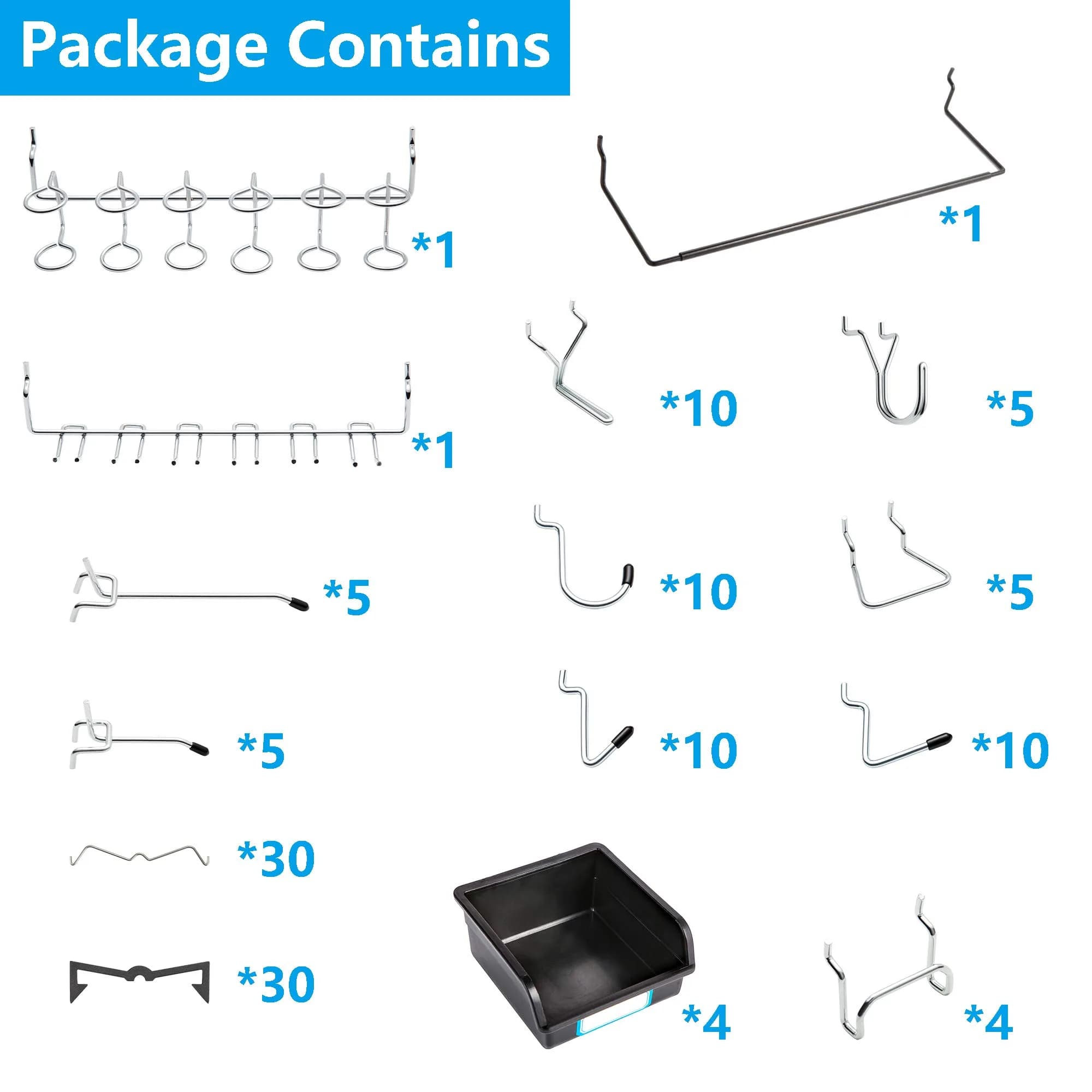 FRIMOONY 131-Piece Pegboard Hooks and Bins Set with Peg Locks | Organize Tools, Garage, Kitchen - view 2