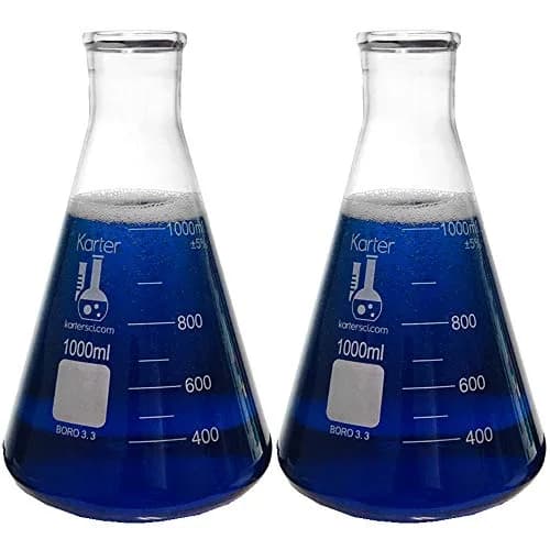 Karter Scientific Erlenmeyer Flask Set 1000ML Borosilicate Glass | Heavy Duty, Accurate Graduations thumbnail 1