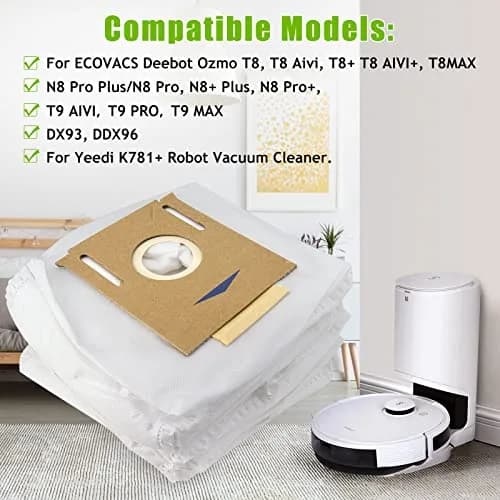 Chuancheng 5 Pack Dust Bags for ECOVACS T8 AIVI / T8 / N8 Pro Plus / N8 Pro / DX93 / DDX96 Vacuum Cleaner Parts | HEPA-Grade Filtration for Cleaner Air thumbnail 3