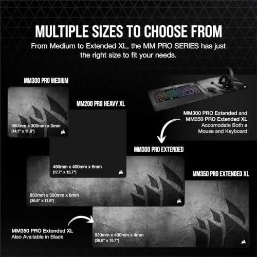 Corsair MM300 PRO Gaming Mouse Pad Medium Spill-Proof Cloth 360mm x 300mm | Ultra-Fast, Stain-Resistant thumbnail 7