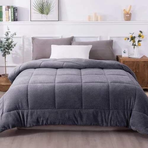 KASENTEX King Size Comforter | Reversible Sherpa & Plush Fleece | 104 x 90 in | OEKO-TEX Certified thumbnail 1