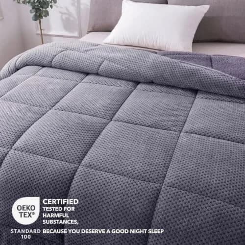 KASENTEX King Size Comforter | Reversible Sherpa & Plush Fleece | 104 x 90 in | OEKO-TEX Certified thumbnail 5