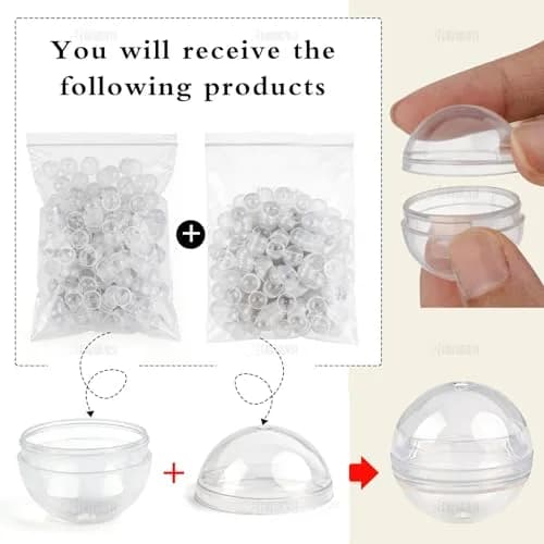 AUEAR Clear Empty Round Vending Machine Capsules 200 Pcs (28 mm / 1.1 Inch) | Perfect for Party Favors & DIY Crafts thumbnail 4
