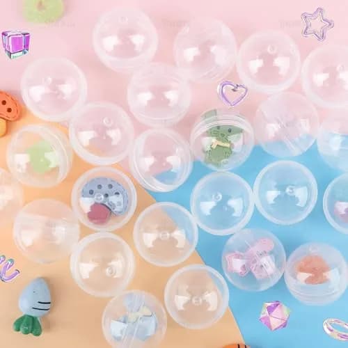 AUEAR Clear Empty Round Vending Machine Capsules 200 Pcs (28 mm / 1.1 Inch) | Perfect for Party Favors & DIY Crafts thumbnail 2