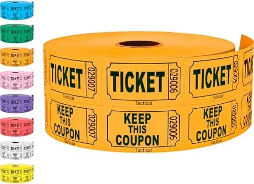 Tacticai Orange Raffle Tickets 1000 Count | Event & Fundraiser Essentials thumbnail 1