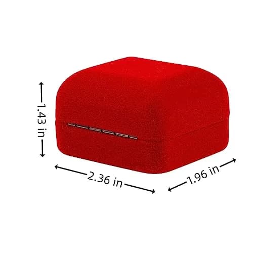 Omeet LED Velvet Ring Box for Proposal, Engagement, Wedding, Slim - Red | Compact & Elegant Jewelry Storage thumbnail 4