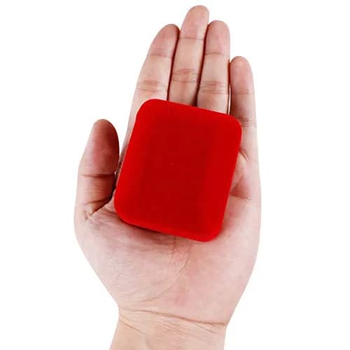Omeet LED Velvet Ring Box for Proposal, Engagement, Wedding, Slim - Red | Compact & Elegant Jewelry Storage thumbnail 3