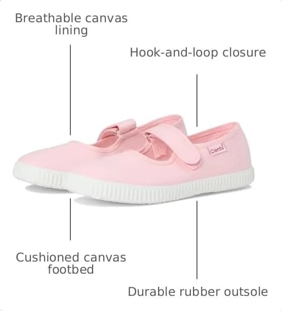 Cienta Kids Shoes 56000 Light Pink 1.5 Little Kid | Washable Canvas Mary Jane thumbnail 3