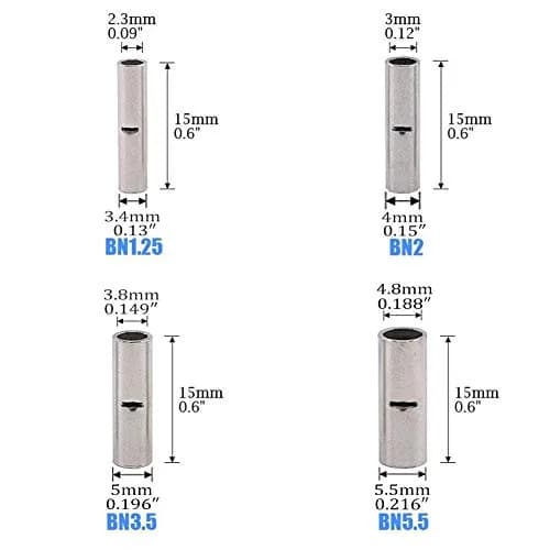 Teansic 100Pcs Bare Uninsulated Butt Connectors AWG12-10 | Corrosion-Resistant Copper Terminals thumbnail 2