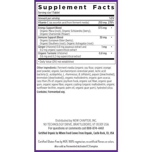 New Chapter Immune Defense, Vitamin C + Elderberry, 30 Count | Supports Immune Function & Stress Response thumbnail 6