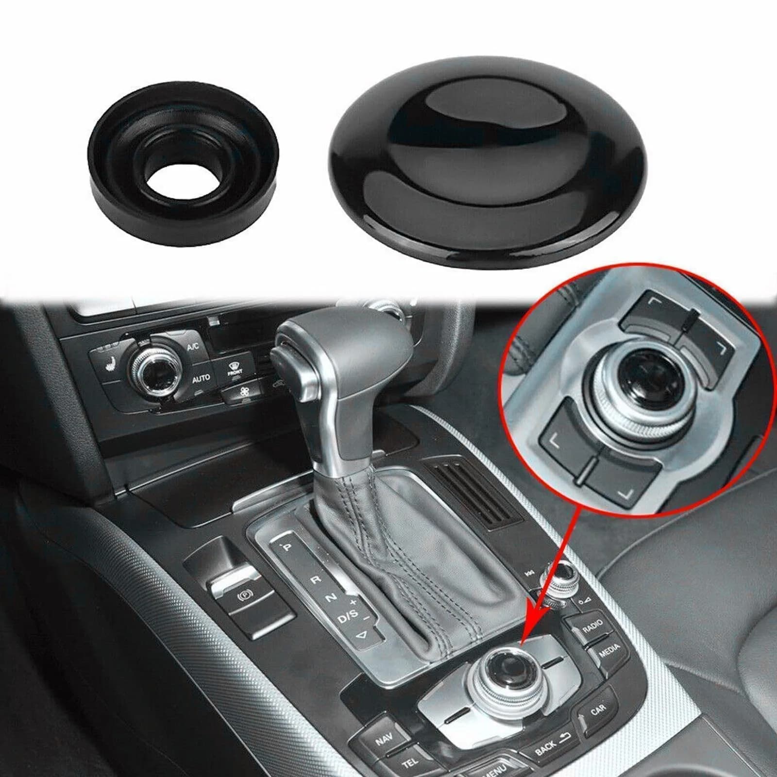 SecosAutoparts Navigation Button Joystick Console Center Button Cover 8K0998068 for Audi A4-S8 (2004-2015) | Direct Fit Replacement - view 4