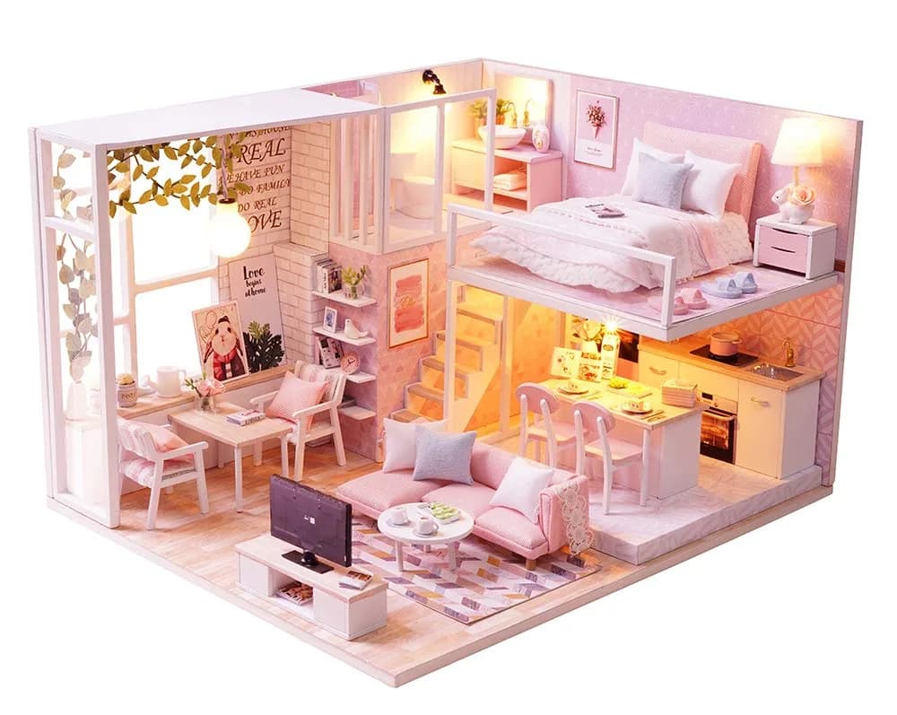 Flever Tranquil Life DIY Miniature Dollhouse Kit with Loft Apartment Scene, 1:32 Scale | 18-24 Hour Assembly — Tranquil Life