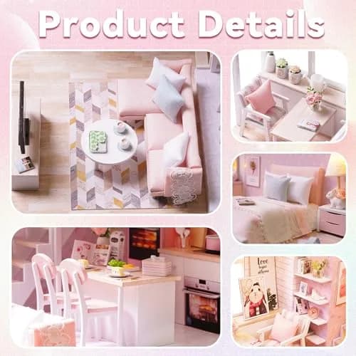 Flever Tranquil Life DIY Miniature Dollhouse Kit with Loft Apartment Scene, 1:32 Scale | 18-24 Hour Assembly thumbnail 5