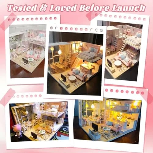 Flever Tranquil Life DIY Miniature Dollhouse Kit with Loft Apartment Scene, 1:32 Scale | 18-24 Hour Assembly thumbnail 7