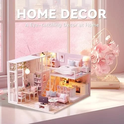 Flever Tranquil Life DIY Miniature Dollhouse Kit with Loft Apartment Scene, 1:32 Scale | 18-24 Hour Assembly thumbnail 9