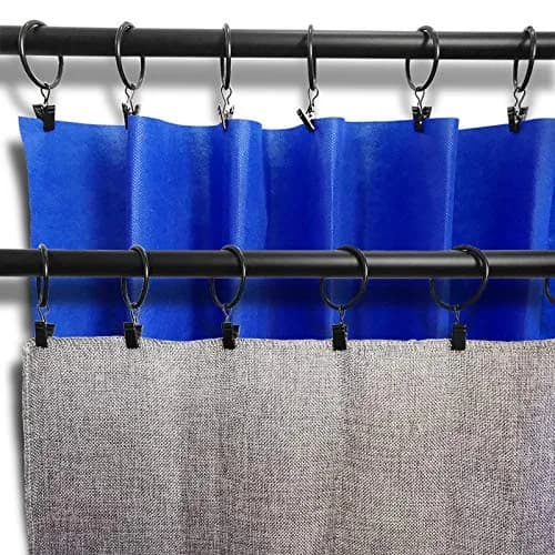 LLPJS Curtain Rings with Clips 1.5 inch ID | 20 Pack Black Durable Metal thumbnail 7
