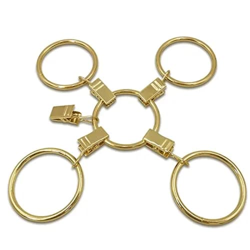 LLPJS Curtain Rings with Clips 1.5 inch ID | Gold, Set of 20, Durable & Elegant thumbnail 5