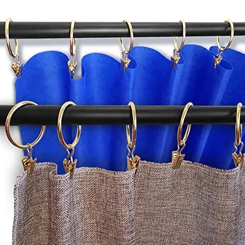 LLPJS Curtain Rings with Clips 1.5 inch ID | Gold, Set of 20, Durable & Elegant thumbnail 7