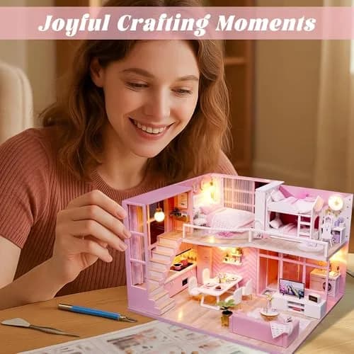Flever Dream Angel DIY Dollhouse Miniature Kit 24cm (9.6") | 1:32 Scale Craft Model for Ages 14+ thumbnail 4