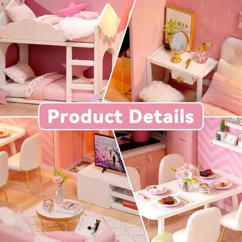 Flever Dream Angel DIY Dollhouse Miniature Kit 24cm (9.6") | 1:32 Scale Craft Model for Ages 14+ thumbnail 5