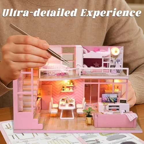 Flever Dream Angel DIY Dollhouse Miniature Kit 24cm (9.6") | 1:32 Scale Craft Model for Ages 14+ thumbnail 9