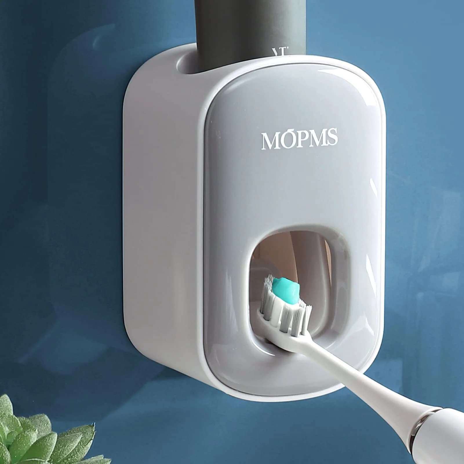 MOPMS Automatic Toothpaste Dispenser Black 1Pc | Hands-Free Squeeze for Kids & Adults — Gray