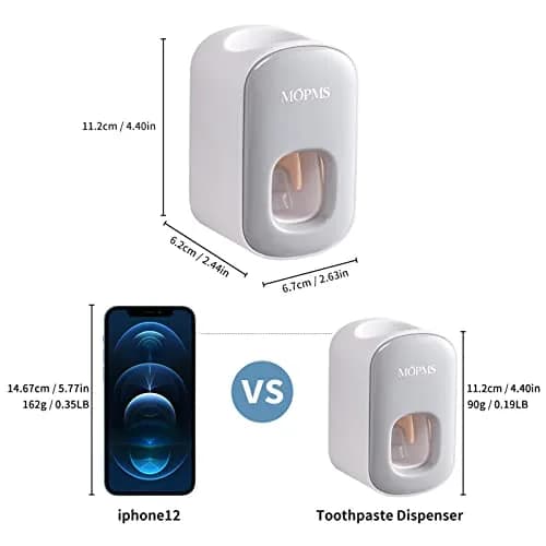 MOPMS Automatic Toothpaste Dispenser Grey | Hygienic Hands-Free Squeeze for Kids & Adults thumbnail 8