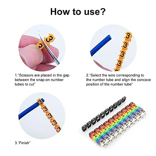 Fafeicy Wire Markers 100 PCS KCM-6MM Square | Bright Color Cables Label for Easy Identification thumbnail 3