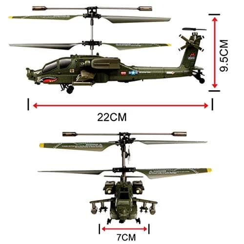 POCO DIVO Apache AH-64 Helicopter RC Flight Infrared 3CH Gyro Military Model | 8.7" L x 2.8" W x 3.7" H | 190mm Main Rotor thumbnail 6