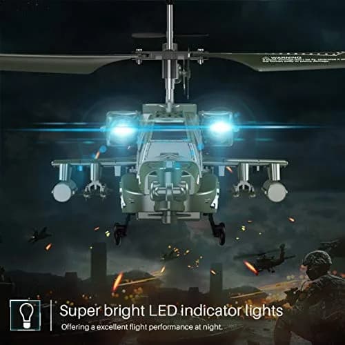 POCO DIVO Apache AH-64 Helicopter RC Flight Infrared 3CH Gyro Military Model | 8.7" L x 2.8" W x 3.7" H | 190mm Main Rotor thumbnail 8