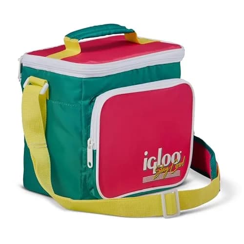 Igloo Retro Collection Square Lunch Bag with Leakproof Insulation, 9 Can Capacity, Neon Color thumbnail 1