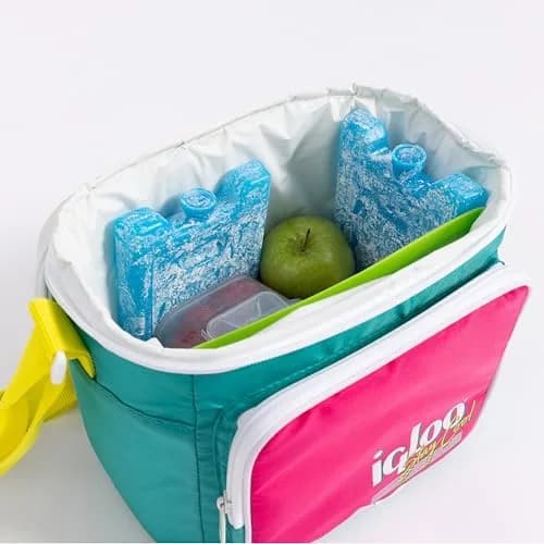 Igloo Retro Collection Square Lunch Bag with Leakproof Insulation, 9 Can Capacity, Neon Color thumbnail 7