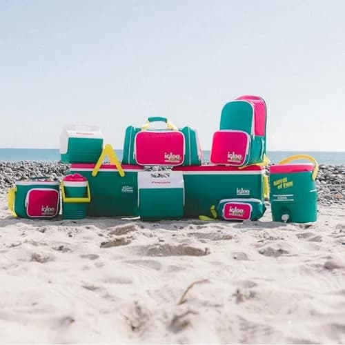 Igloo Retro Collection Square Lunch Bag with Leakproof Insulation, 9 Can Capacity, Neon Color thumbnail 8