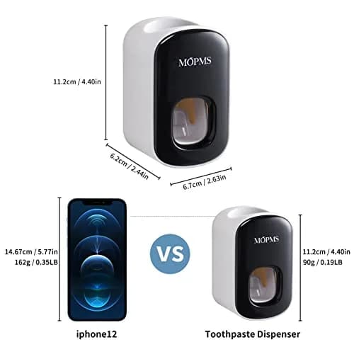 MOPMS Automatic Toothpaste Dispenser Black 1Pc | Hands-Free Squeeze for Kids & Adults thumbnail 8