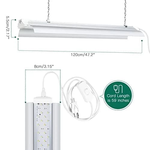 SZHLUX Grow Light 4FT 140W | Full Spectrum Indoor Plant Light, Linkable, 4 Connected Max, 2-Year Warranty thumbnail 4