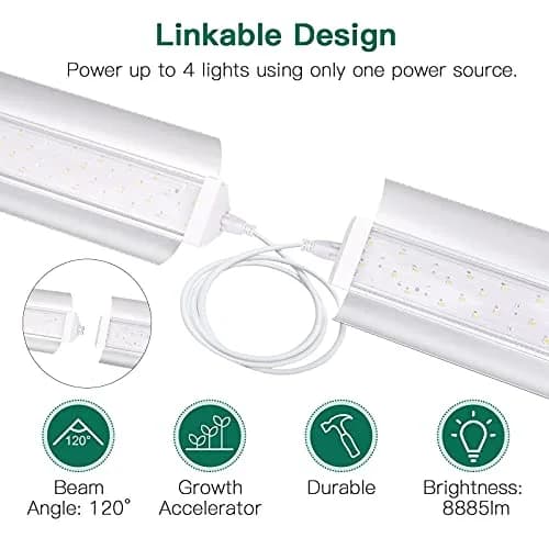 SZHLUX Grow Light 4FT 140W | Full Spectrum Indoor Plant Light, Linkable, 4 Connected Max, 2-Year Warranty thumbnail 5