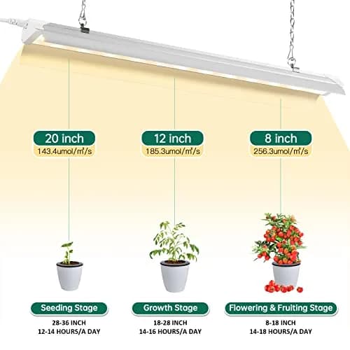 SZHLUX Grow Light 4FT 140W | Full Spectrum Indoor Plant Light, Linkable, 4 Connected Max, 2-Year Warranty thumbnail 3