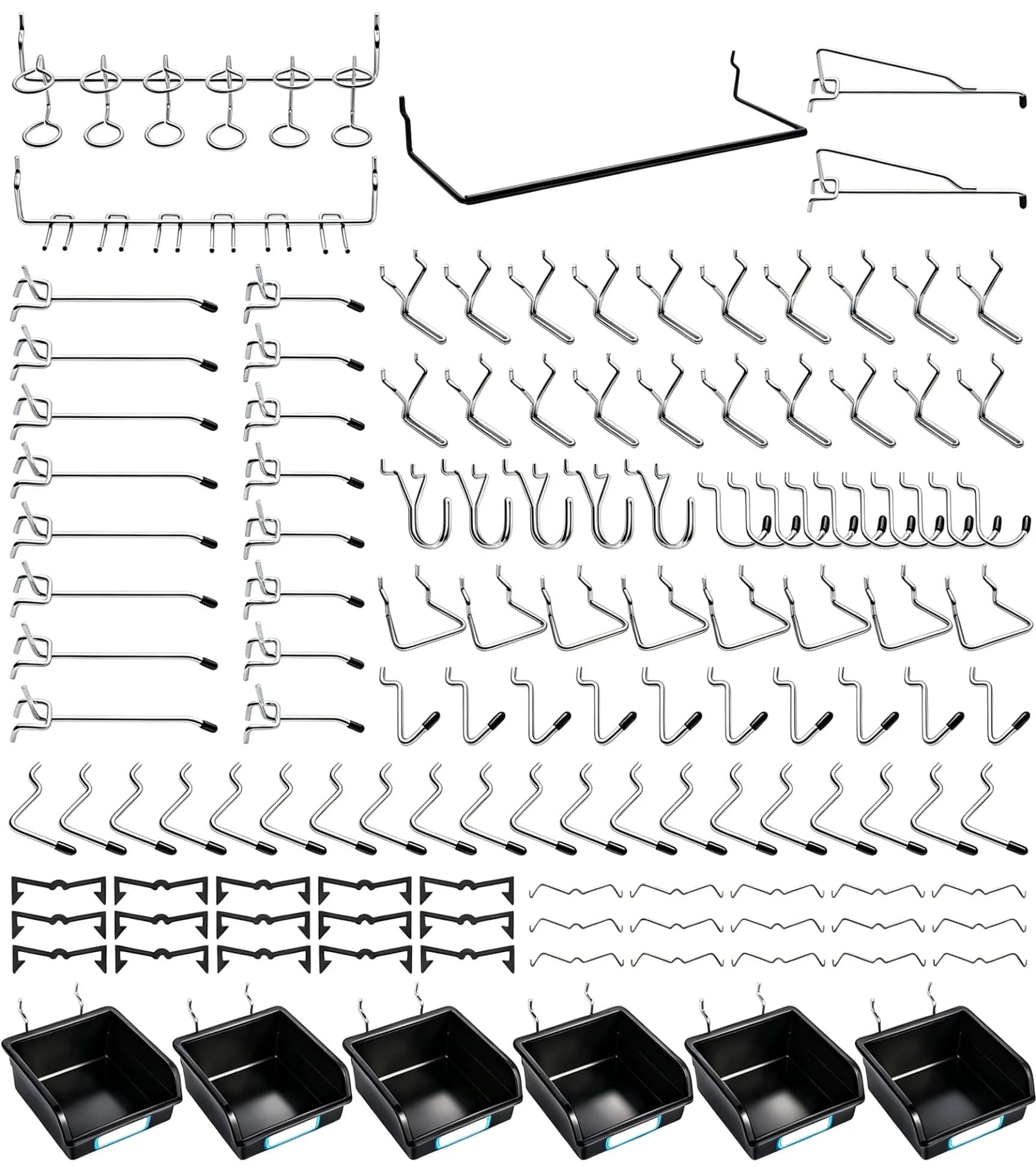 FRIMOONY 188-Piece Pegboard Hooks Assortment with Bins & 80 Locks - main product image