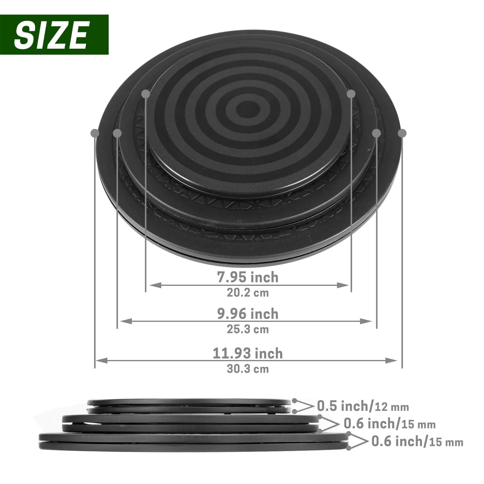ZELARMAN Heavy Duty Rotating Garden Swivel Stand 12 inch (30.48 cm) | Smooth 360° Rotation for Bonsai & Potted Plants - view 2