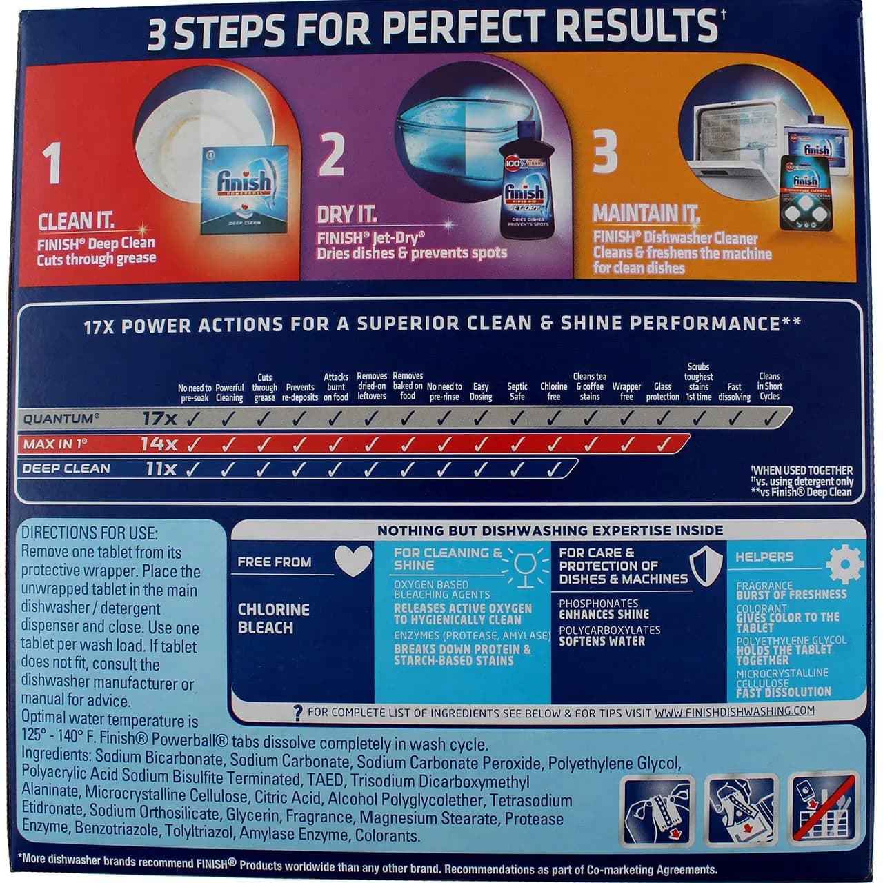 Finish All in 1 Dishwasher Detergent Tablets 62 Count | Powerball Fresh Scent - view 2