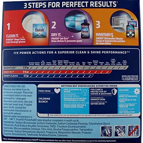 Finish All in 1 Dishwasher Detergent Tablets 62 Count | Powerball Fresh Scent thumbnail 2
