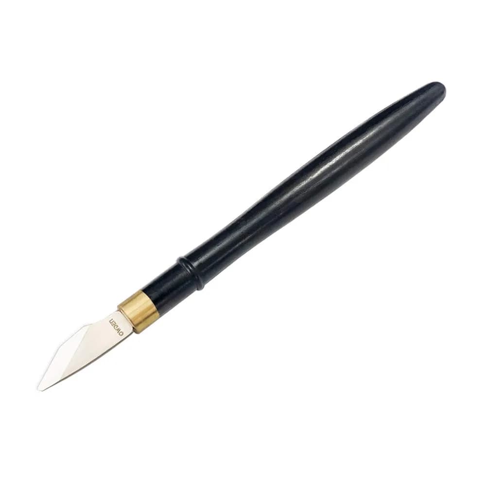 OWDEN Precision Leather Carving and Cutting Knife | Alloy Steel Blade, Ebony Handle | 157mm (6.18in) — Multicolor