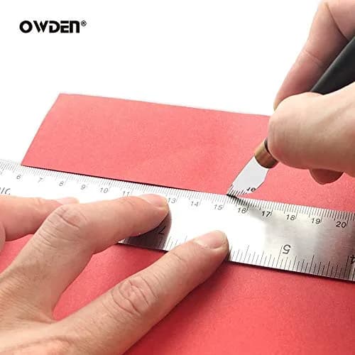 OWDEN Precision Leather Carving and Cutting Knife | Alloy Steel Blade, Ebony Handle | 157mm (6.18in) thumbnail 6
