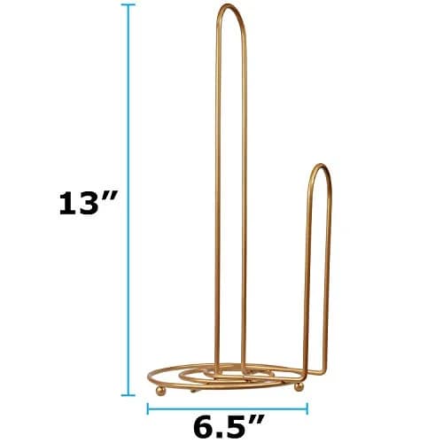 Blue Donuts Paper Towel Holder - Farmhouse Design, Gold Finish, 13.5 in x 6 in | Easy One-Handed Tear thumbnail 3