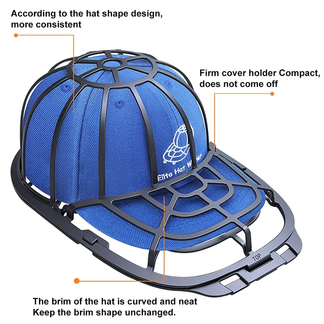 Eiito Baseball Cap Washer Cage with Mesh Bag - 2 Pack (4 Pieces Total), Black - Keep Your Caps in Shape! - view 4