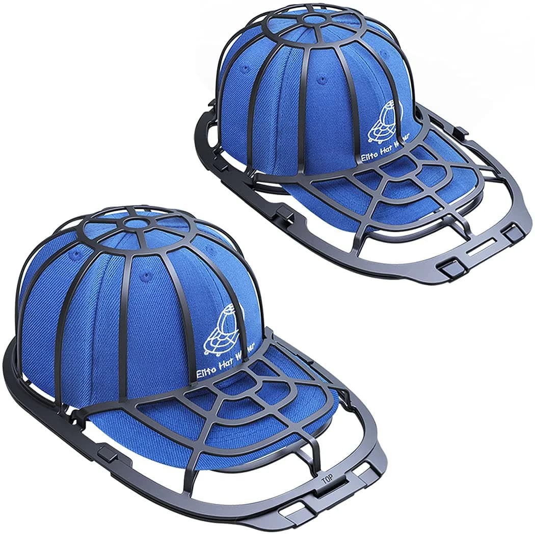 Eiito Baseball Cap Washer Cage with Mesh Bag - 2 Pack (4 Pieces Total), Black - Keep Your Caps in Shape! - main product image