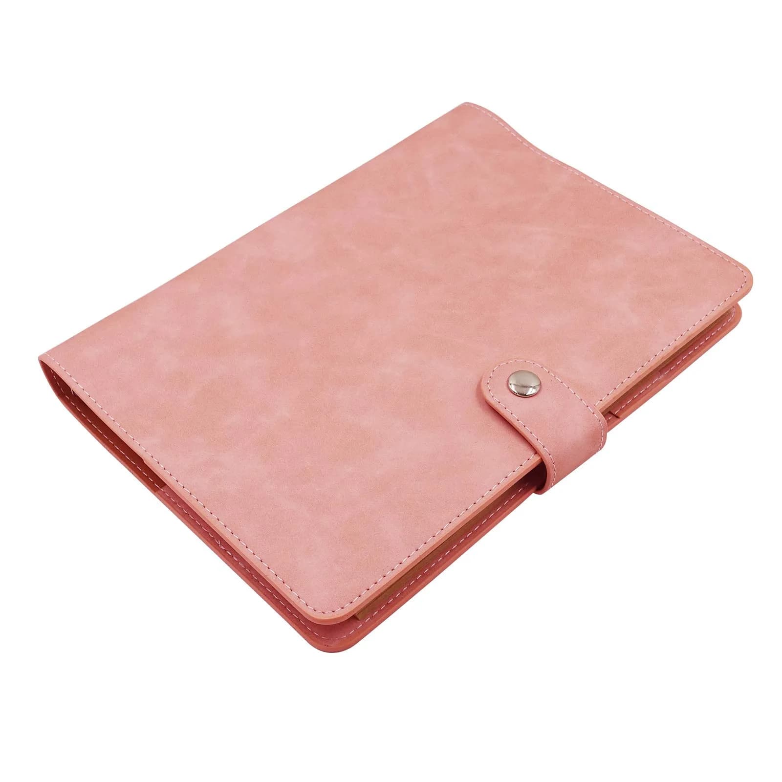 tutata A5 PU Leather Notebook Binder Pink 18.3 cm (7.2 in) | Refillable 6-Ring Cover for A5 Filler Paper — Pink