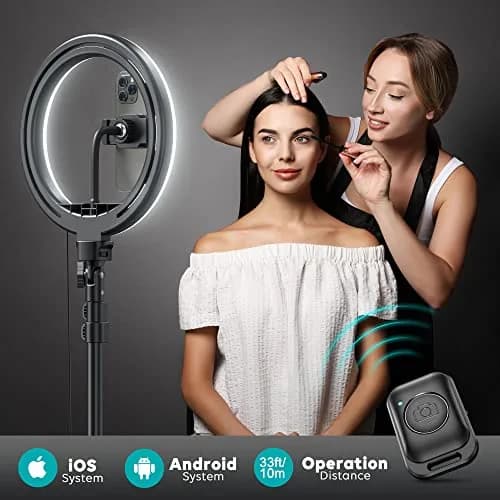 Weilisi 10" Ring Light with Stand 72'' Tall & Phone Holder | 38 Color Modes Selfie Light with Tripod, Dimmable, Speed Control, for YouTube & Makeup thumbnail 4
