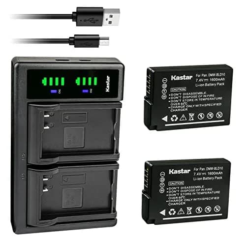 Kastar 2-Pack Battery and LTD2 USB Charger for Panasonic DMW-BLD10, DMC-GX1, G3, GF2 | Lithium-Ion 7.4V 1600mAh thumbnail 1